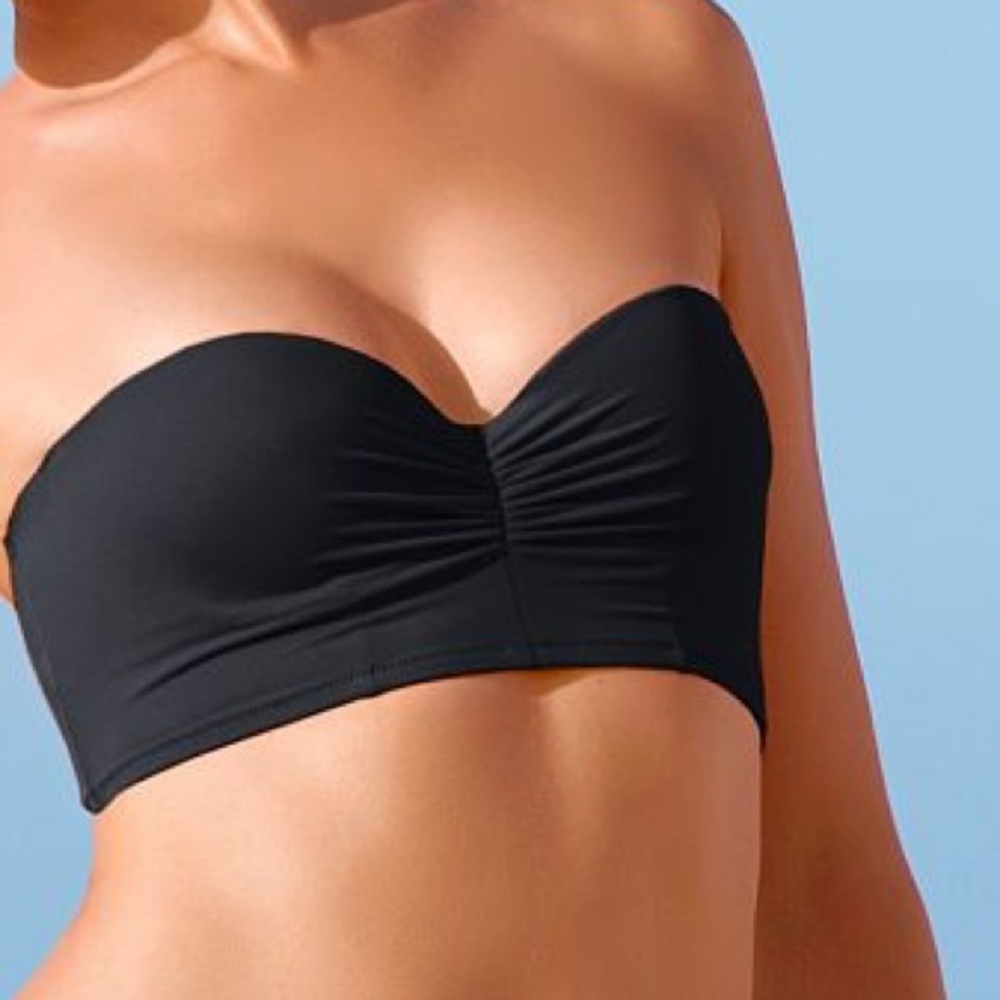 Victoria’s Secret black lace-up longline bandeau
